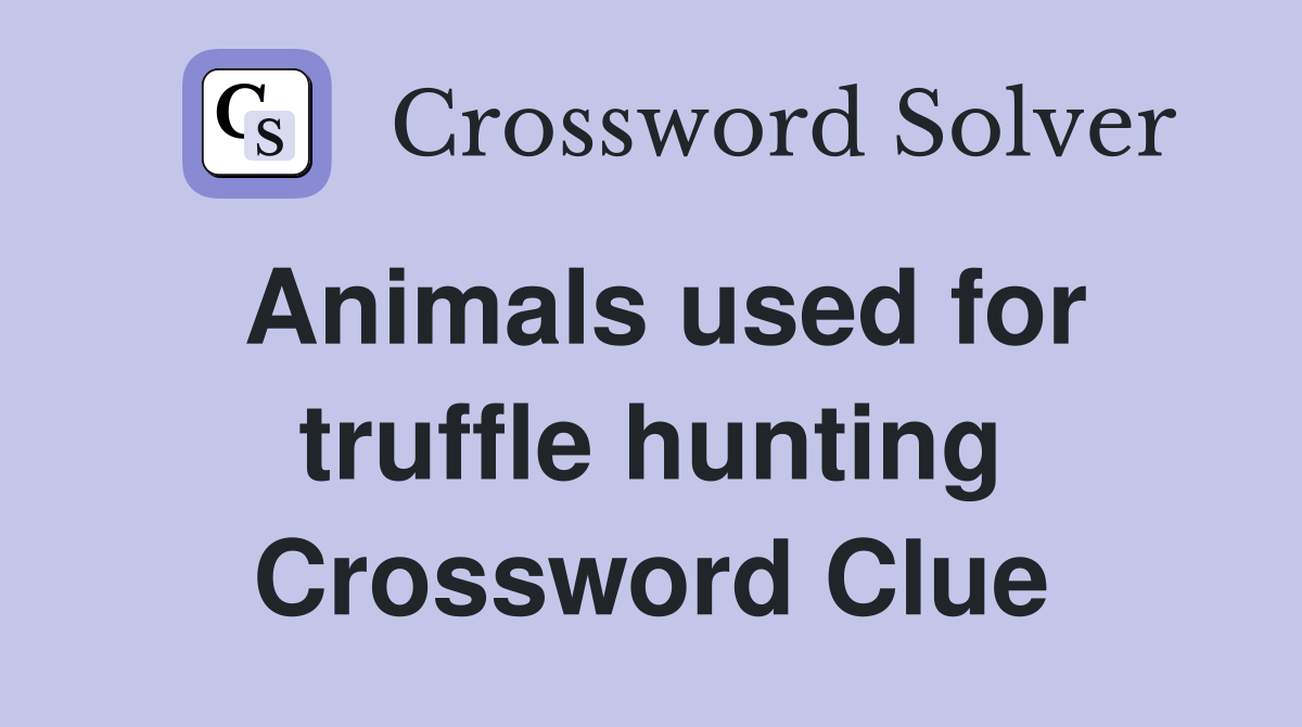 Animals used for truffle hunting Crossword Clue Answers Crossword